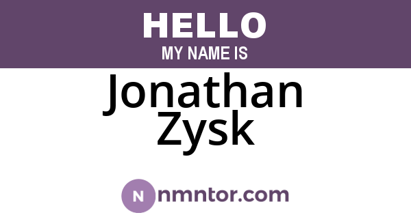 Jonathan Zysk