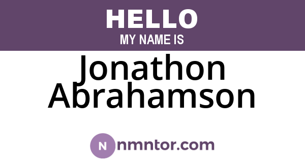 Jonathon Abrahamson