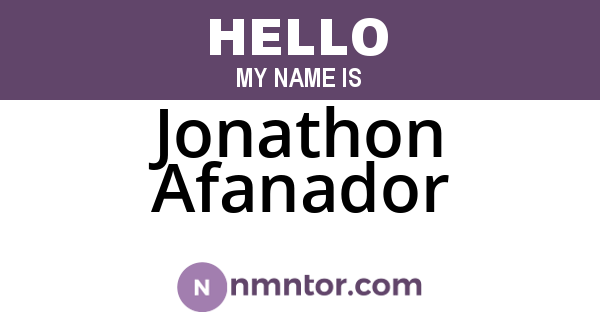 Jonathon Afanador