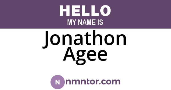 Jonathon Agee