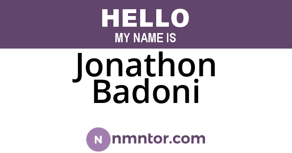 Jonathon Badoni