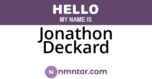 Jonathon Deckard