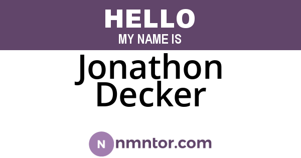 Jonathon Decker