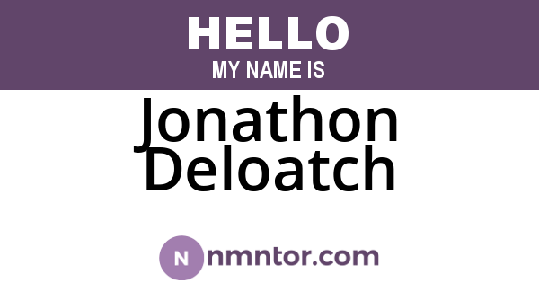 Jonathon Deloatch