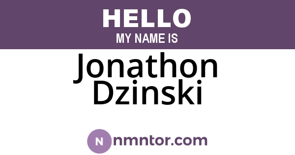 Jonathon Dzinski
