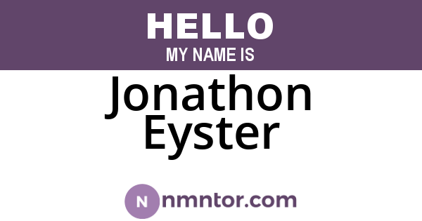 Jonathon Eyster