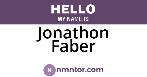 Jonathon Faber