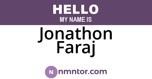 Jonathon Faraj
