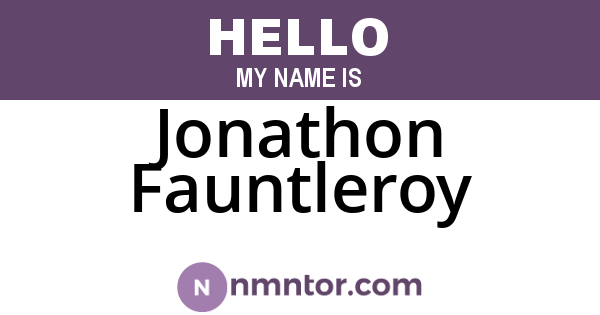 Jonathon Fauntleroy