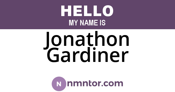 Jonathon Gardiner