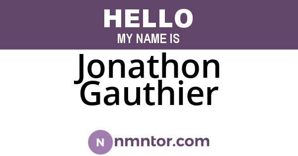 Jonathon Gauthier