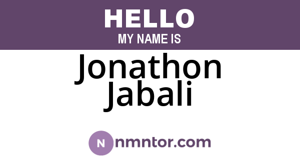 Jonathon Jabali
