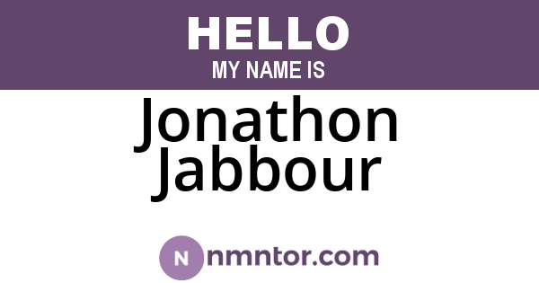 Jonathon Jabbour