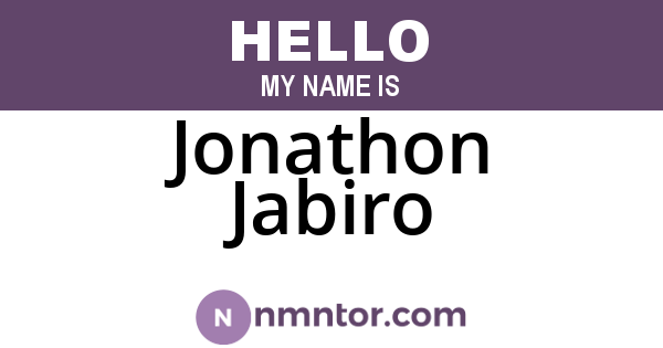 Jonathon Jabiro
