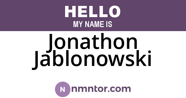 Jonathon Jablonowski