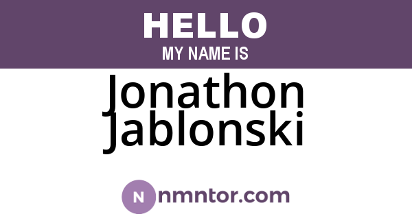 Jonathon Jablonski