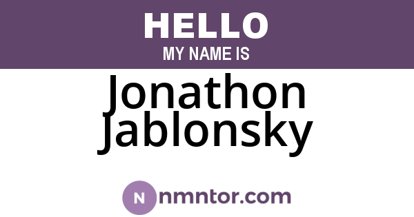 Jonathon Jablonsky