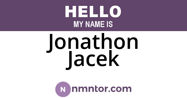 Jonathon Jacek