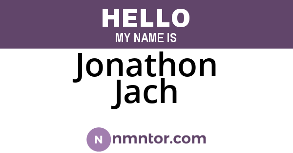 Jonathon Jach