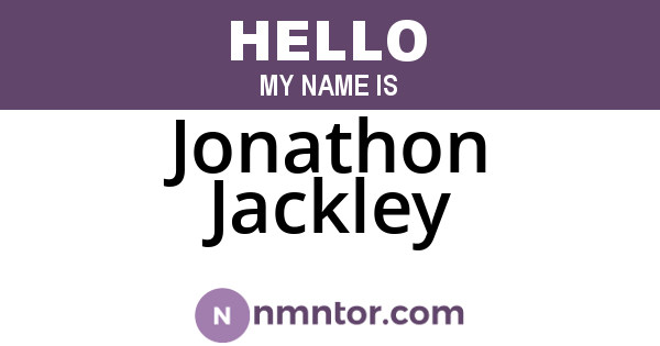 Jonathon Jackley
