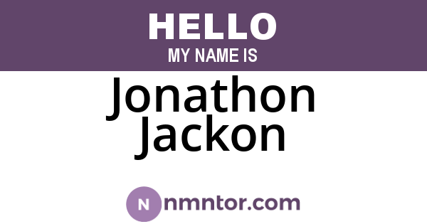 Jonathon Jackon