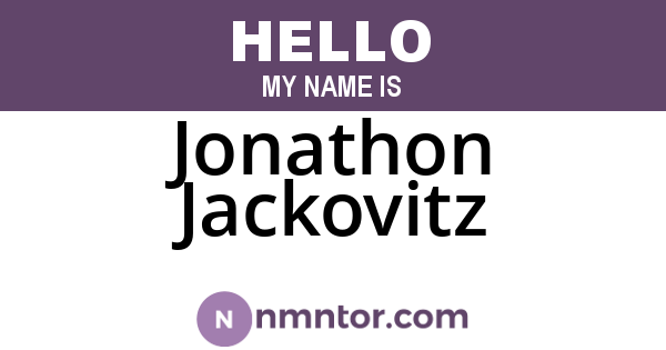 Jonathon Jackovitz