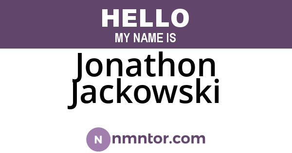 Jonathon Jackowski