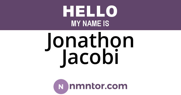 Jonathon Jacobi