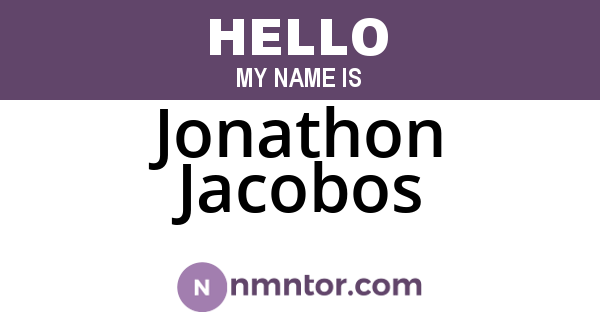 Jonathon Jacobos