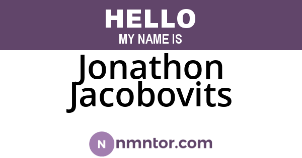 Jonathon Jacobovits