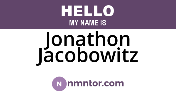 Jonathon Jacobowitz