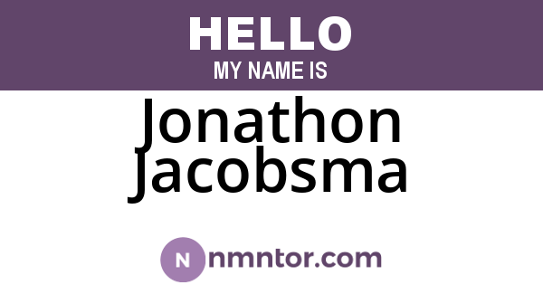 Jonathon Jacobsma