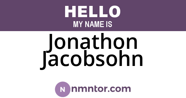 Jonathon Jacobsohn