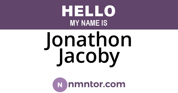 Jonathon Jacoby
