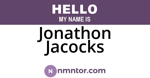 Jonathon Jacocks