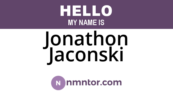 Jonathon Jaconski