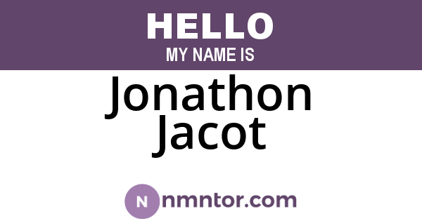 Jonathon Jacot