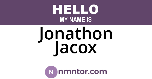 Jonathon Jacox