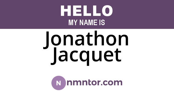 Jonathon Jacquet