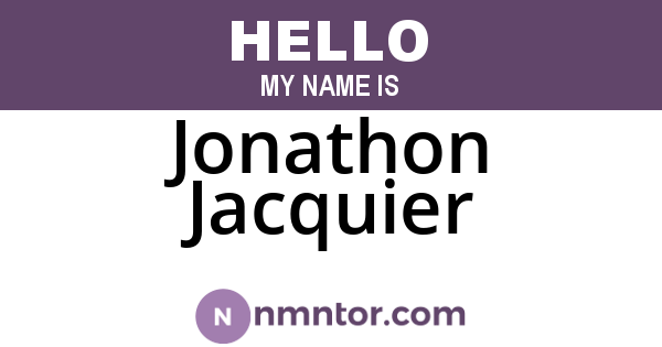 Jonathon Jacquier
