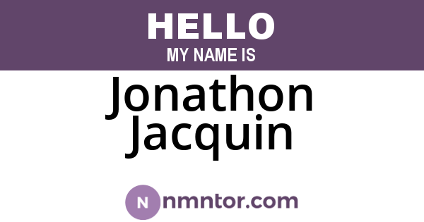 Jonathon Jacquin