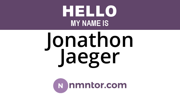Jonathon Jaeger