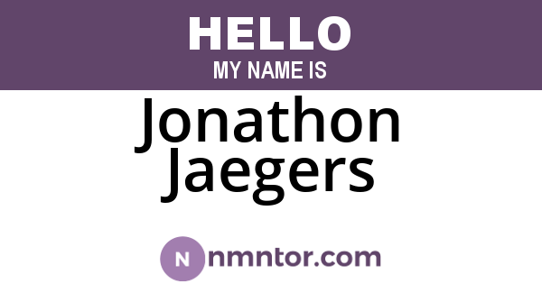 Jonathon Jaegers