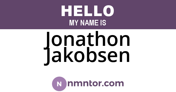 Jonathon Jakobsen