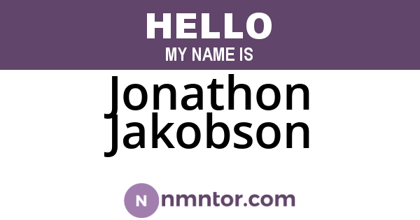 Jonathon Jakobson