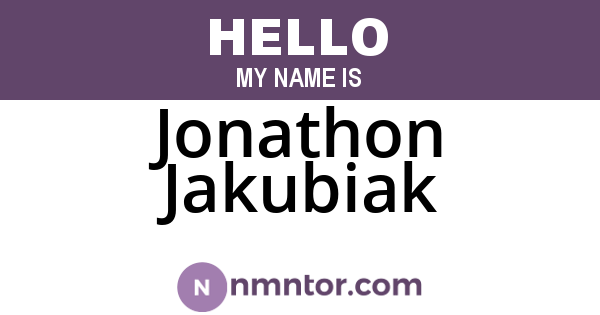 Jonathon Jakubiak