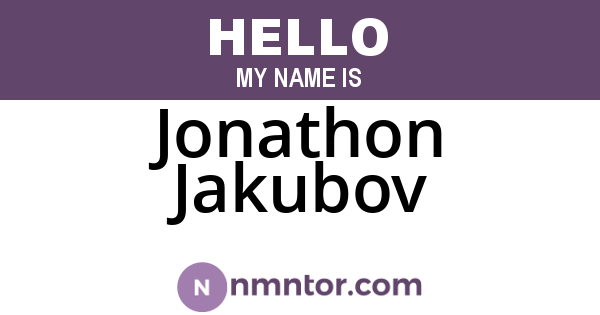 Jonathon Jakubov