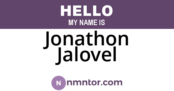Jonathon Jalovel