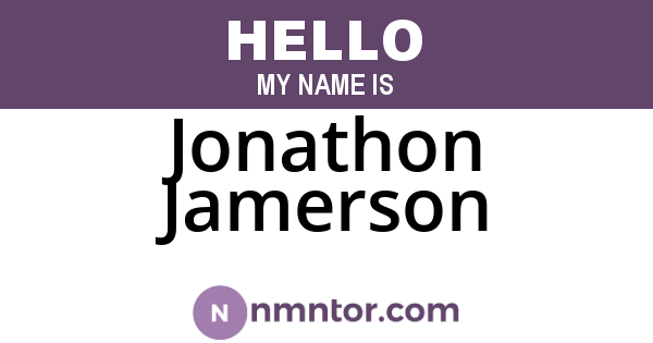 Jonathon Jamerson