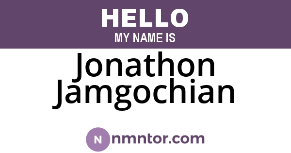 Jonathon Jamgochian